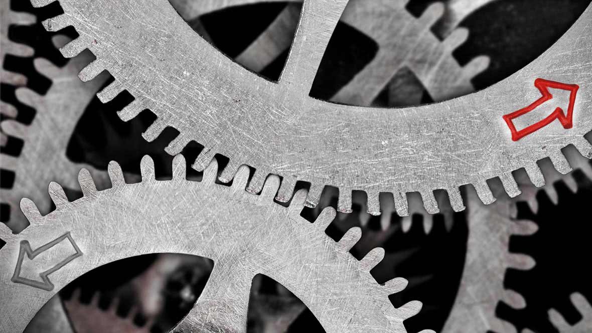 Zahnräder in Nahaufnahme Zahnräder in Nahaufnahme